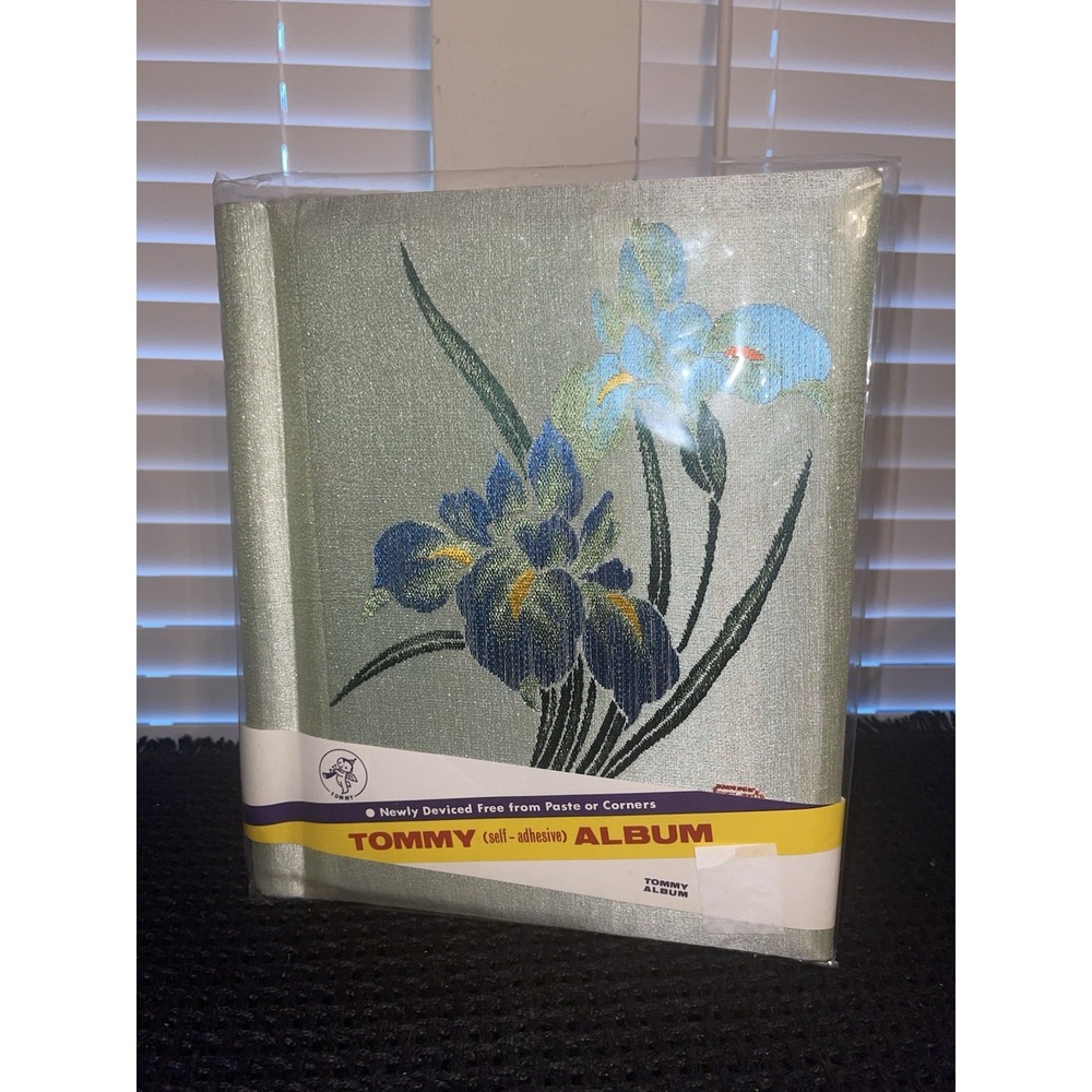 Vintage Tommy Photo Album Self Adhesive Pages IRIS Floral Fabric Japan- READ